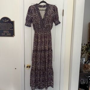 Max Studio Purple Paisley Floral Maxi Dress